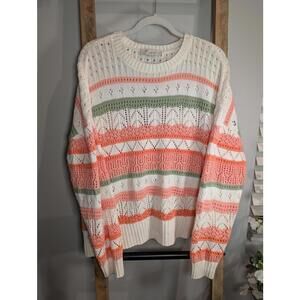 LOFT Striped Knit Sweater XL